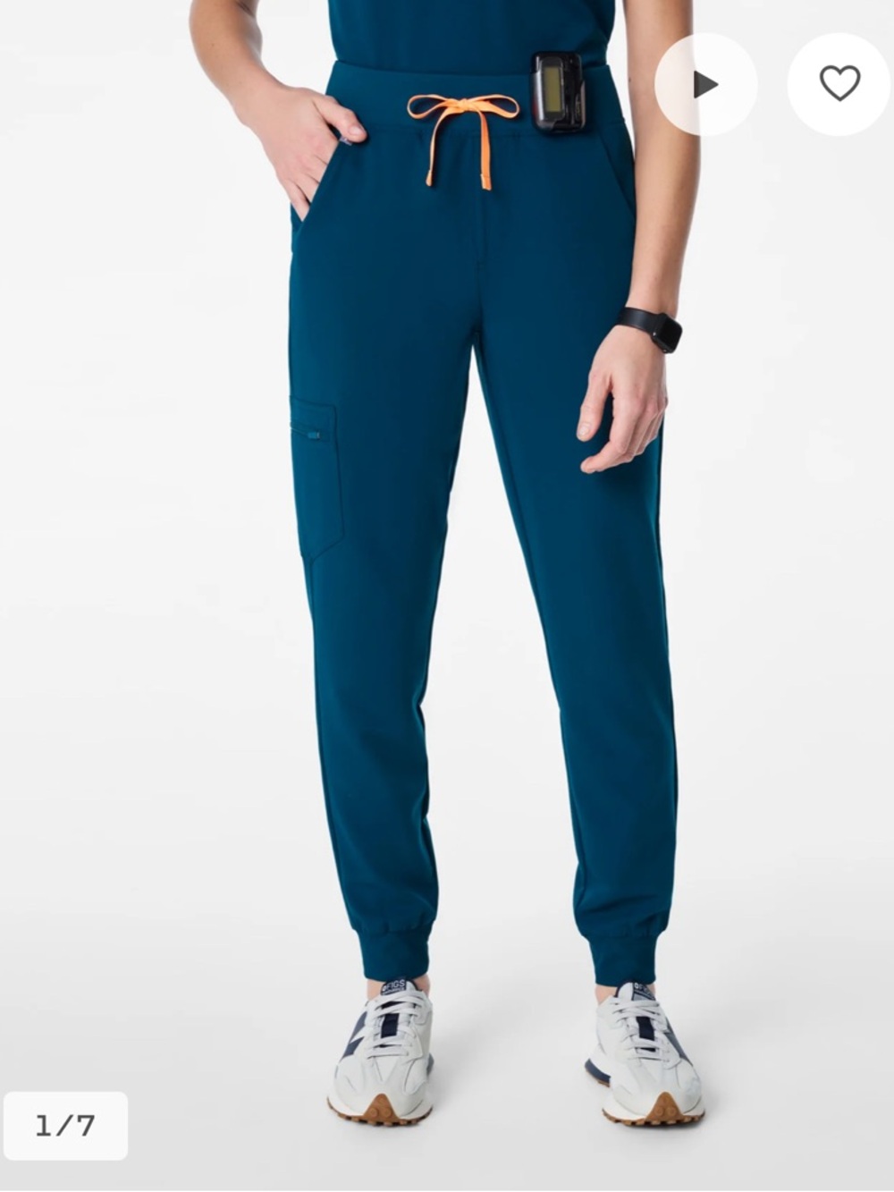 Figs Zamora Jogger Scrub Trouser in Deep Reef Sz S